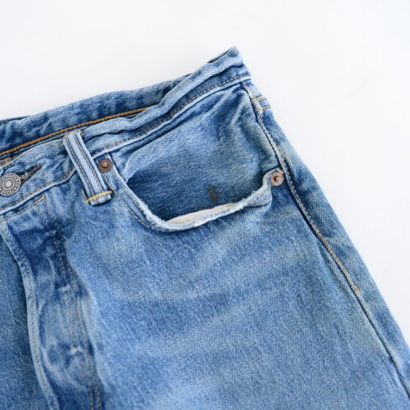 Levi's 501 Blue Skinny Straight Denim Jeans Size 30x32 - Picture 10 of 16